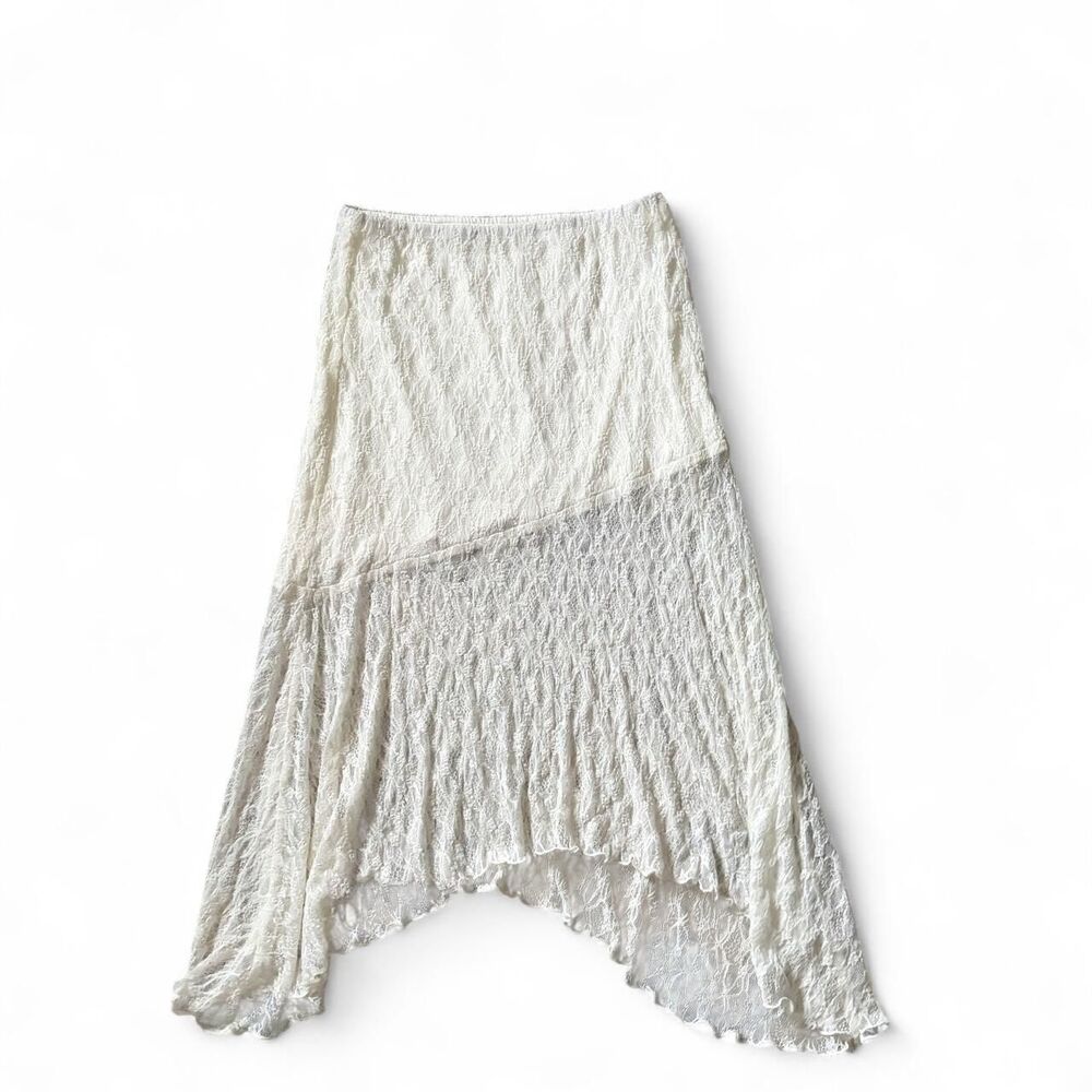 No-boundaries Women's White and Cream Skirt